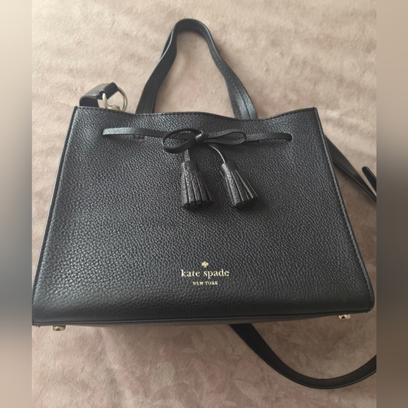 Kate S pade new york Hayes Street Isobel Small Leather Satchel Black 420053 - Picture 2 of 6